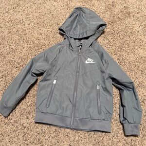 Nike Kids Gray Hooded Windbreaker Jacket